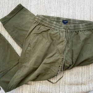 J.Crew Olive Green Linen/Cotton Pants